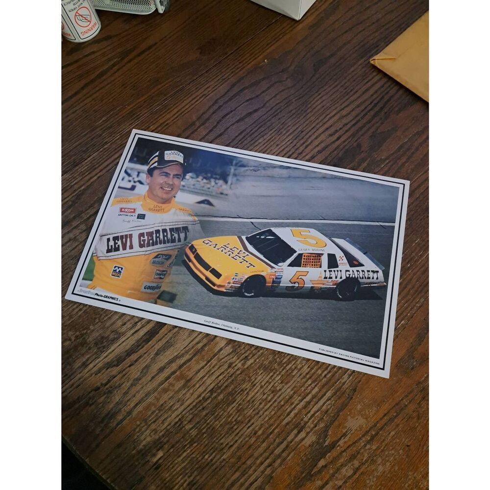 RARE Vintage Geoff Bodine Levi Garrett Racing Poster NASCAR Racing Pictorial
